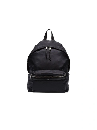 Shop Saint Laurent Logo City Backpack In Black