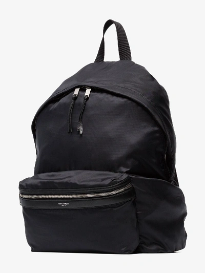 Shop Saint Laurent Logo City Backpack In Black