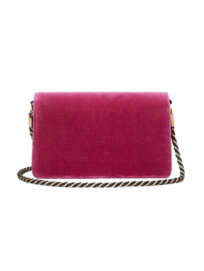 Shop Gucci Velvet Cross-body Bag In Pink