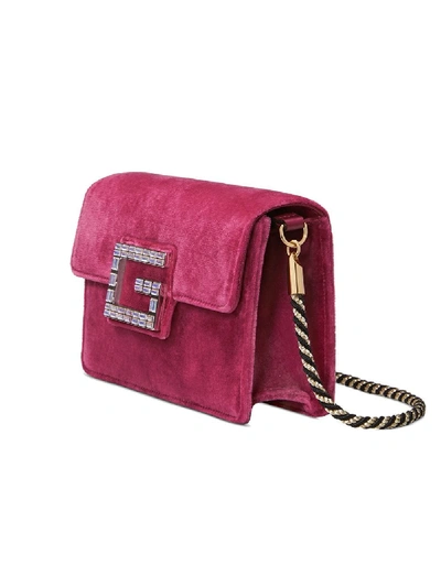 Shop Gucci Velvet Cross-body Bag In Pink