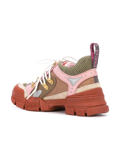 Shop Gucci Flashtrek Leather Trainers In Pink