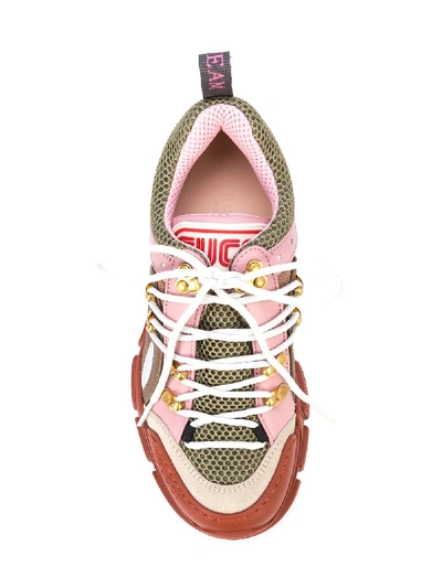 Shop Gucci Flashtrek Leather Trainers In Pink