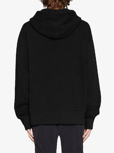 Shop Gucci Tiger Print Cotton Hooded Sweatshirt In Black