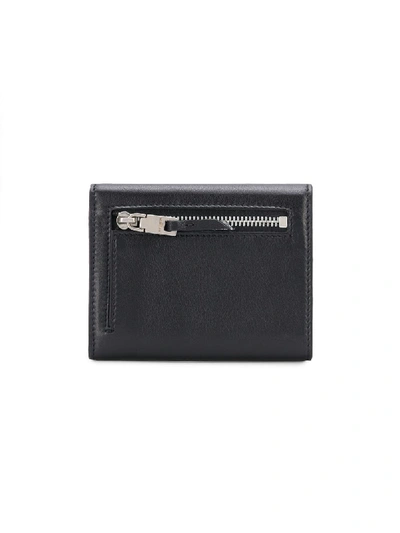 Shop Givenchy Emblem Leather Trifold Wallet In Black