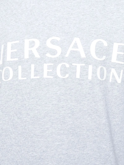 Shop Versace Logo Cotton Sweatshirt In Grey