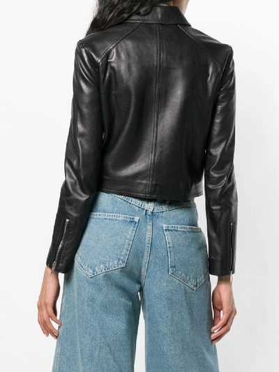 Shop Saint Laurent Leather Jacket In Black