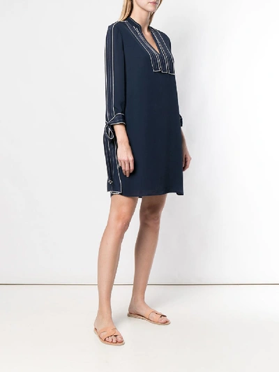 Shop Tory Burch Silk Tunic In Blue