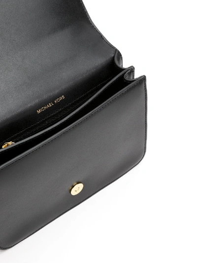 Shop Michael Michael Kors Mott Leather Shoulder Bag In Black