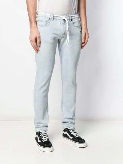 Shop Off-white Skinny Regular Jeans In Blue