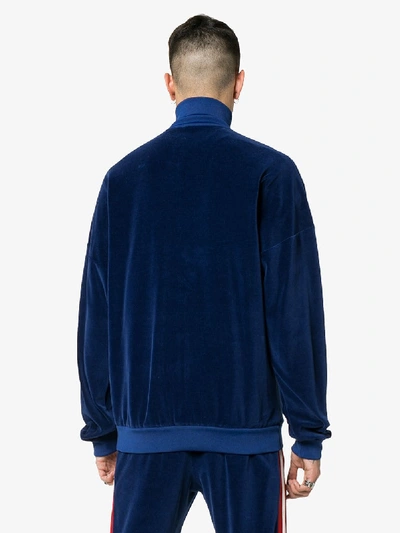 Shop Gucci Gg Print Cotton Sweatshirt In Blue