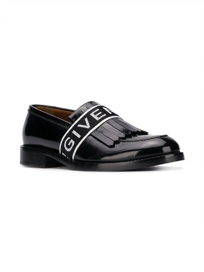Shop Givenchy Logo Print Leather Loafer In Black