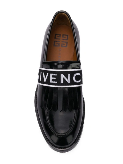 Shop Givenchy Logo Print Leather Loafer In Black