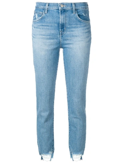 Shop J Brand High Rise Cropped Ruby Jeans In Blue