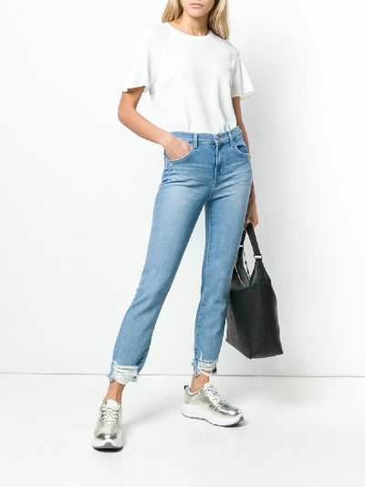 Shop J Brand High Rise Cropped Ruby Jeans In Blue