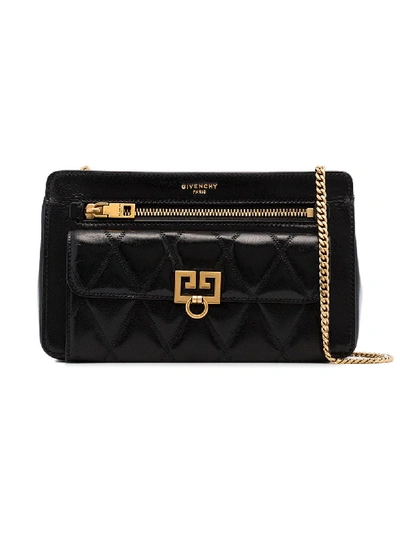 Shop Givenchy Pocket Leather Crossbody Bag In Black