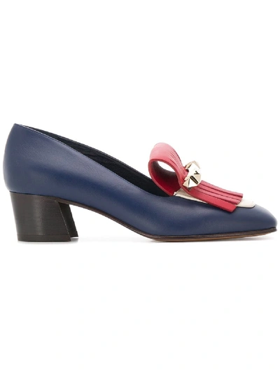 Shop Valentino Leather Loafer In Blue