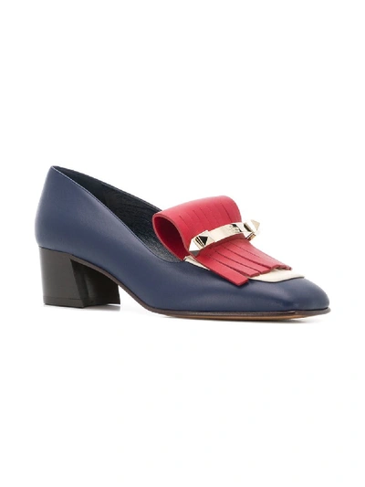 Shop Valentino Leather Loafer In Blue