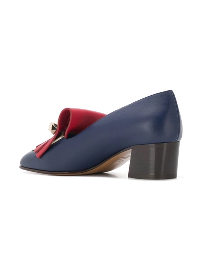 Shop Valentino Leather Loafer In Blue