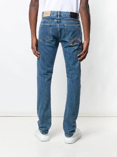 Shop Burberry Straight Jeans Denim In Blue