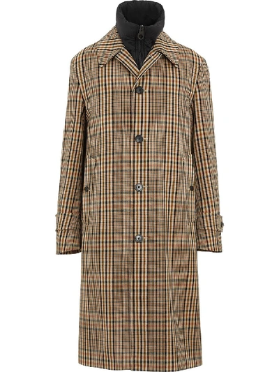 Shop Burberry Check Lenthorne Trench Coat In Brown