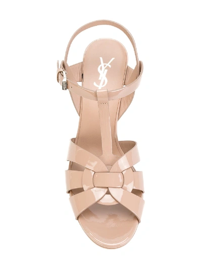 Shop Saint Laurent Tribute Patent Leather Sandals In Pink