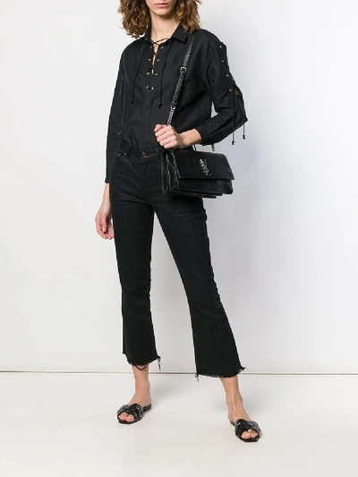 Shop Saint Laurent Linen Blouse In Black