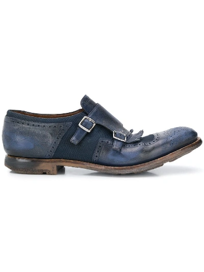 Shop Church's Leather Monk-strap Shoes In Blue