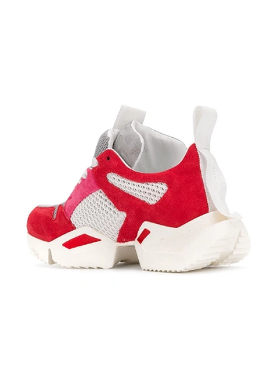 Shop Ben Taverniti Unravel Project Leather Sneakers In Red
