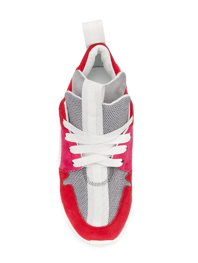 Shop Ben Taverniti Unravel Project Leather Sneakers In Red
