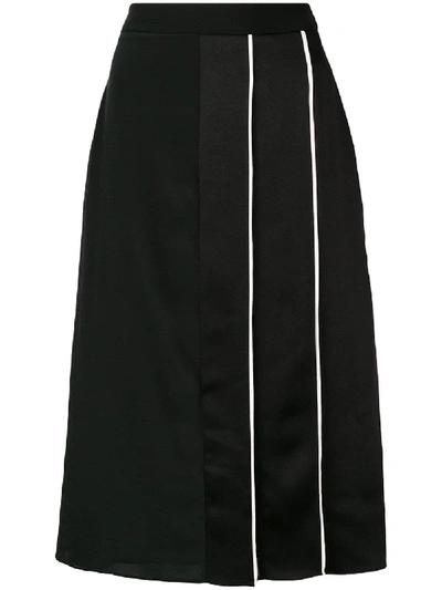 Shop Givenchy Silk Panelled Midi Skirt In Black