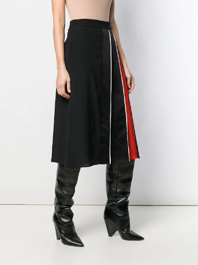 Shop Givenchy Silk Panelled Midi Skirt In Black