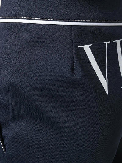 Shop Valentino Straight Leg Trousers In Blue