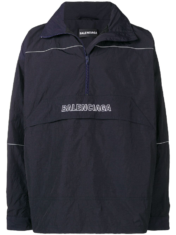 Men's Embroidered Wrinkled Wind-resistant Jacket In Blue