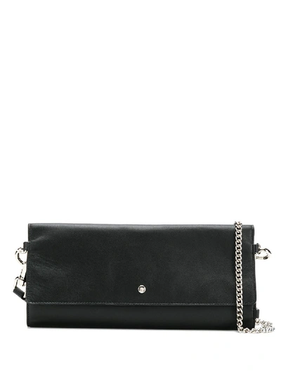 Shop Mm6 Maison Margiela Leather Shoulder Bag In Black