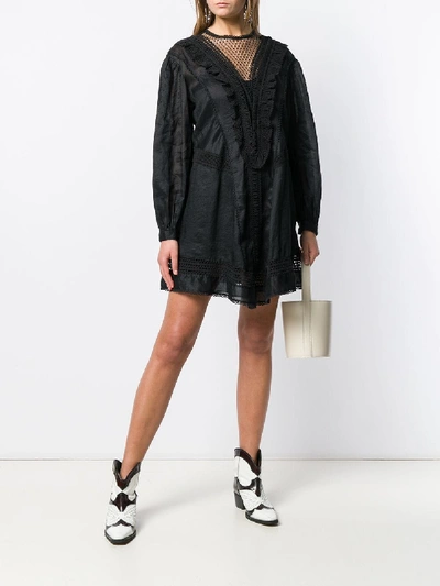 Shop Isabel Marant Rowina Silk Dress In Black