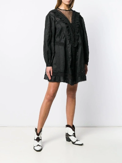 Shop Isabel Marant Rowina Silk Dress In Black