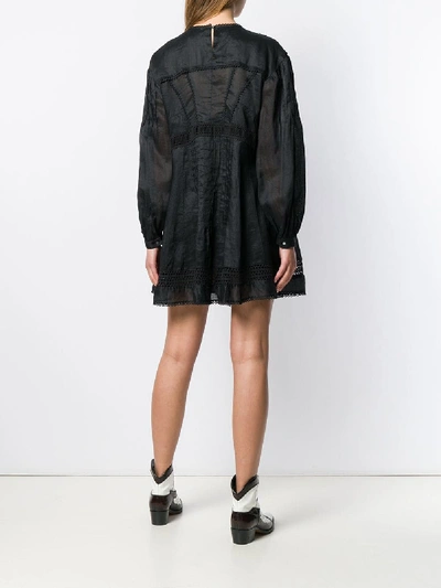 Shop Isabel Marant Rowina Silk Dress In Black