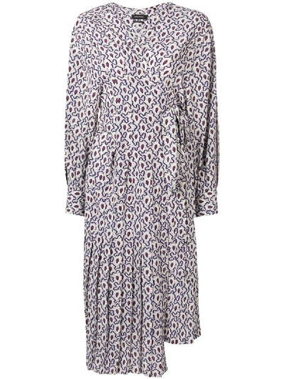 Shop Isabel Marant Alexandra Silk Dress In Blue