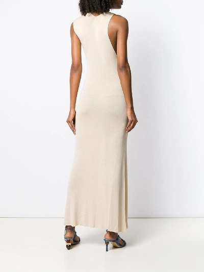 Shop Jacquemus Azur Linen Long Dress In Beige