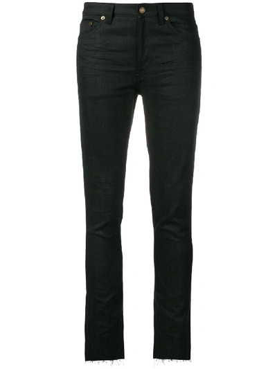 Shop Saint Laurent Skinny Cotton Jeans In Black
