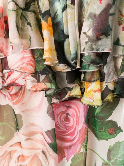 Shop Dolce & Gabbana Printed Silk Top In Multicolor