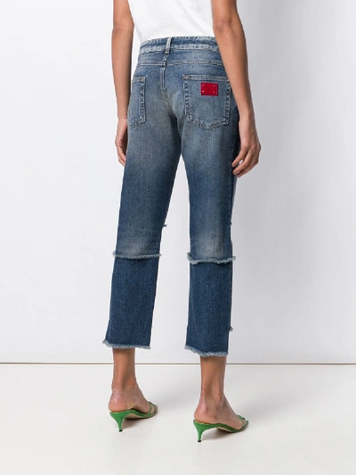 Shop Dolce & Gabbana Ripped Denim Jeans In Blue