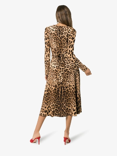 Shop Dolce & Gabbana Leopard Print Short Dress In Animalier