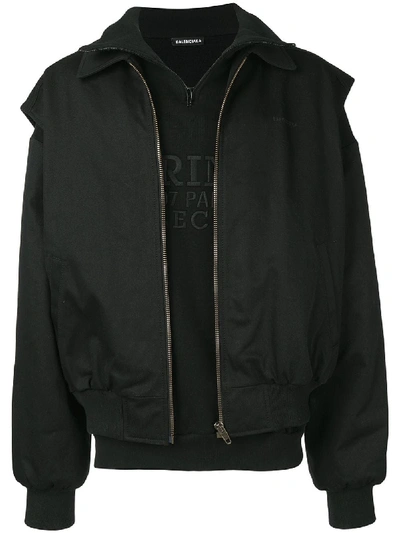 Shop Balenciaga Cotton Jacket In Black