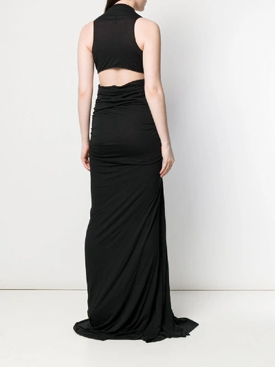 Shop Rick Owens Long Wrapped Dress In Black