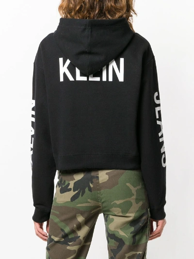 Shop Calvin Klein Jeans Est.1978 Logo Cropped Hoodie In Black