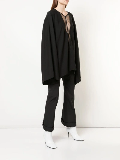 Shop Rick Owens V Necked Top In Black