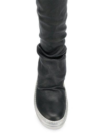 Shop Rick Owens Over The Knee Stocking Sneaker Boots In Black