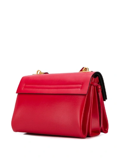 Shop Valentino Vee Ring Small Leather Shoulder Bag In Red