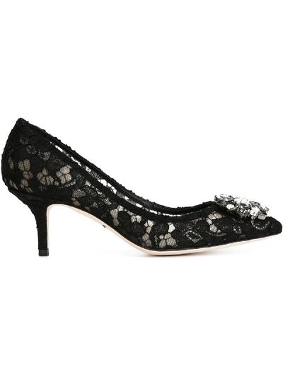 Dolce & Gabbana Woman Pumps Midnight Blue Size 4 Viscose, Cotton, Polyamide, Silk In Blue